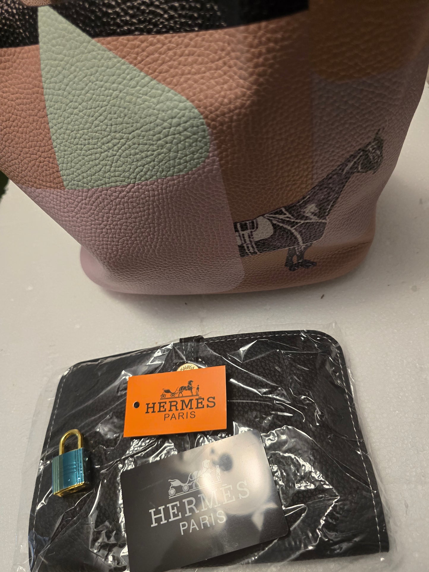 Hermes Multicolor Pebbled Colorblock