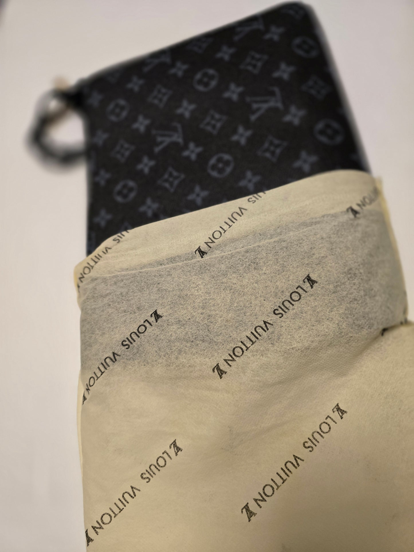 Louis Viutton Monogram Zip Pouch Clutch Black